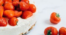No bake cheesecake met aardbeien