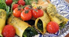 Glutenvrije Cannelloni met spinazie, oventomaatjes en kip