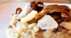 Romige risotto met paddenstoelen en pecorino