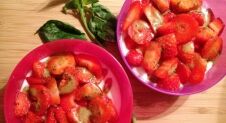 Aardbeien met yoghurt en basilicum balsamico