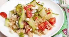 Quinoa salade met courgette, feta en de ups en downs