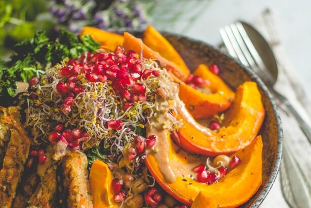 Vegan Autumn Rainbow Salad