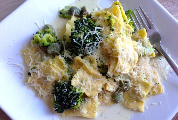 Ravioli met broccoli en tuinbonen