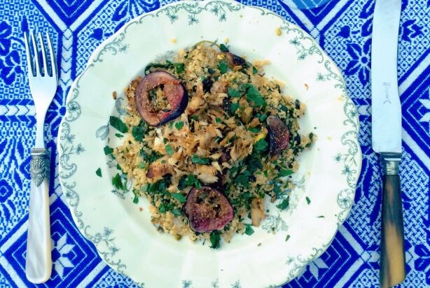 Victoriabaarsfilet met Marokkaanse quinoa & spinazie